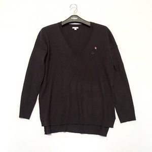 GAP V-neck Long Sleeve Sweater Dark Blue